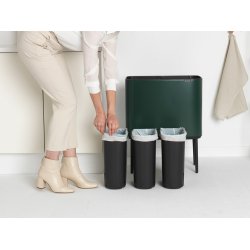 Brabantia Bo Touch Bin Affaldsspand 3 X 11 Liter - Pine Green