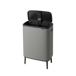 Brabantia Touch Bin Sorteringsaffaldsspand High 2 x 30 Liter - Mineral Concrete Grey