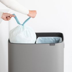 Brabantia Touch Bin Sorteringsaffaldsspand High 2 x 30 Liter - Mineral Concrete Grey