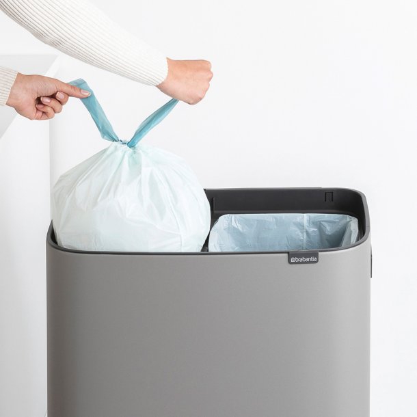 Brabantia Touch Bin Sorteringsaffaldsspand High 2 x 30 Liter - Mineral Concrete Grey