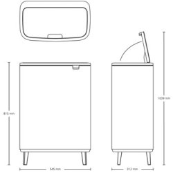 Brabantia Touch Bin Affaldsspand High 60 Liter - Mat Stl FPP
