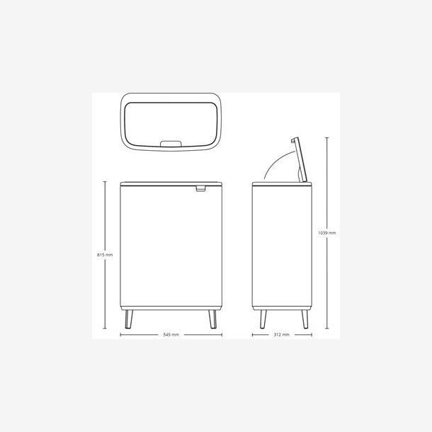 Brabantia Touch Bin Sorteringsaffaldsspand High 2 x 30 Liter - Mat St�l FPP