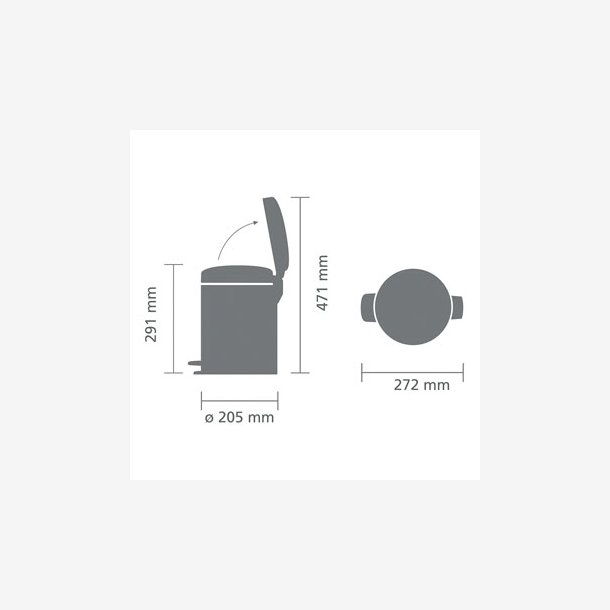 Brabantia Pedalspand newIcon 5 Liter Hvid