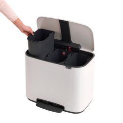 Brabantia Bo Pedalspand 3 x 11 Liter - Hvid