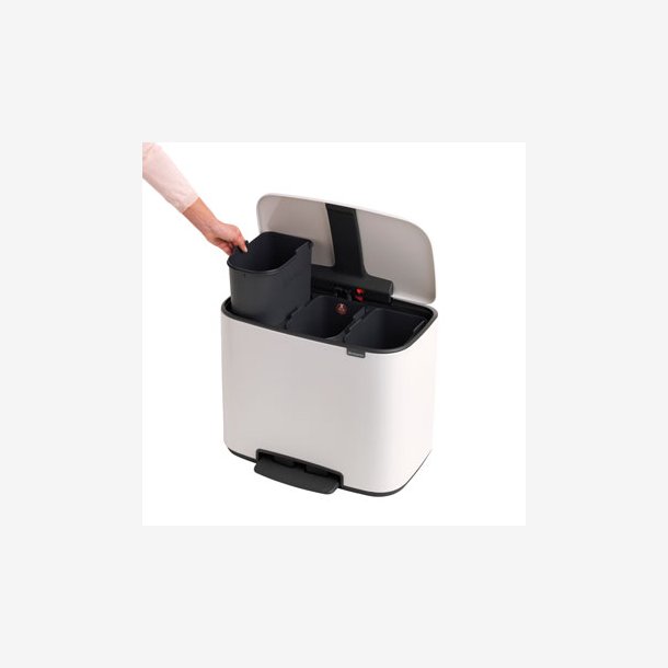 Brabantia Bo Pedalspand 3 x 11 Liter - Hvid