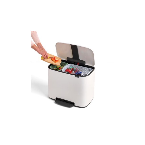 Brabantia Bo Pedalspand 11 + 23 Liter - Hvid