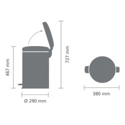 Brabantia Pedalspand newIcon 20 Liter Mat St�l Fingerprint Proof