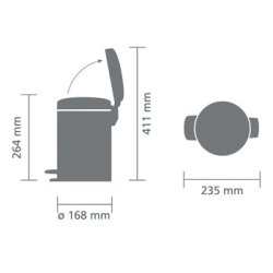 Brabantia Pedalspand newIcon 3 Liter Platinum - 113246