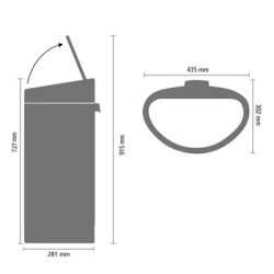 Brabantia Touch Bin 40 Liter Metallic Grey