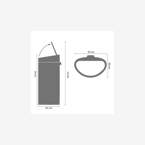 Brabantia Touch Bin 40 Liter Metallic Grey
