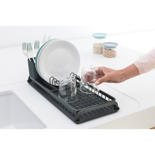 Brabantia Opvaskestativ &amp; bakke compact - Dark Grey