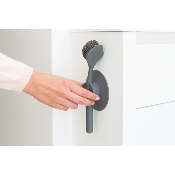 Brabantia Opvaskeb�rste med sugekop holder - Dark Grey