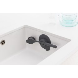Brabantia Opvaskeb�rste med sugekop holder - Dark Grey
