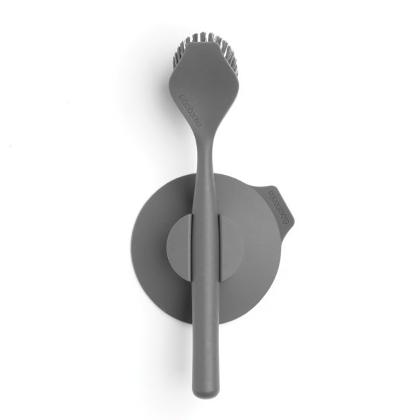 Brabantia Opvaskeb�rste med sugekop holder - Dark Grey
