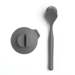 Brabantia Opvaskeb�rste med sugekop holder - Dark Grey