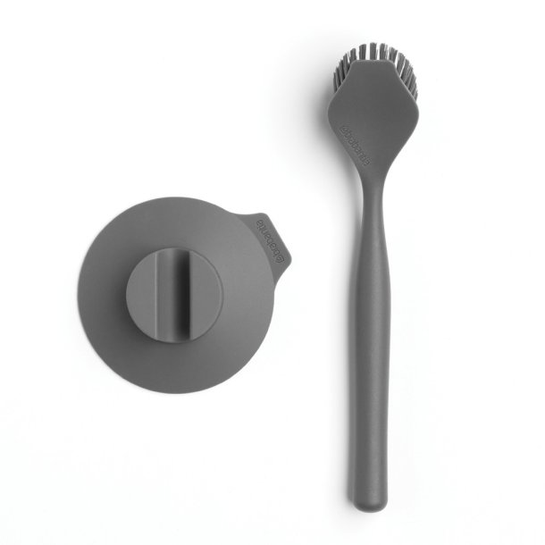 Brabantia Opvaskeb�rste med sugekop holder - Dark Grey