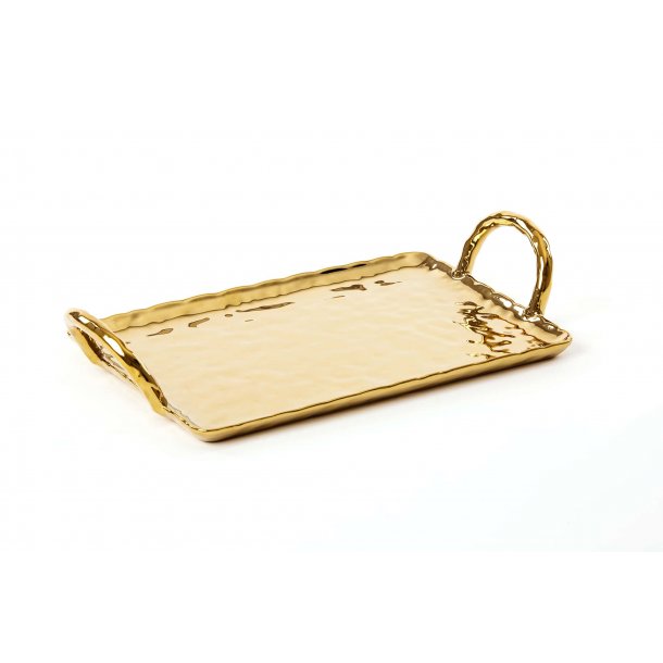 Seletti Serverings Bakke i Guld Porceln