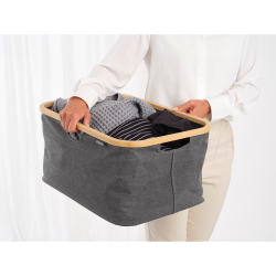 Brabantia Vasketjskurv Foldbar m Bambuskant 40 liter - Pepper Black