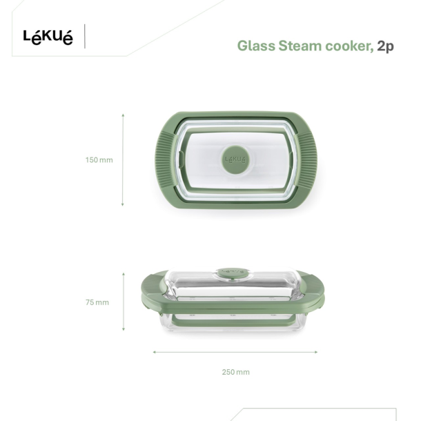 L�ku� Micro Ovn Damp Cooker Glas, 2 Pers.