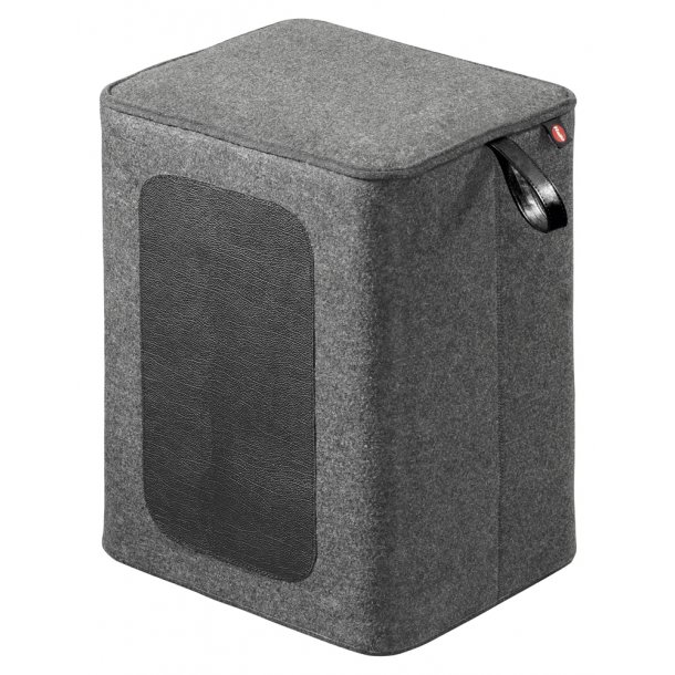 Hailo puf Q, gr filt / svart lder 1 steg