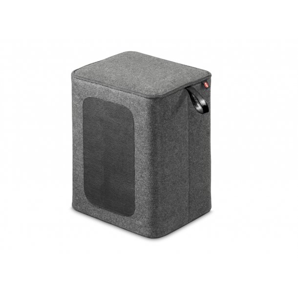 Hailo puf Q, gr filt / svart lder 1 steg