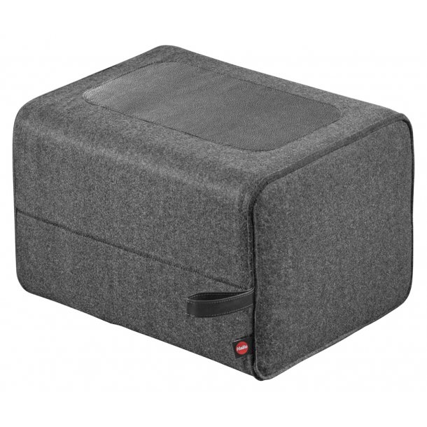 Hailo puf Q, gr filt / svart lder 1 steg