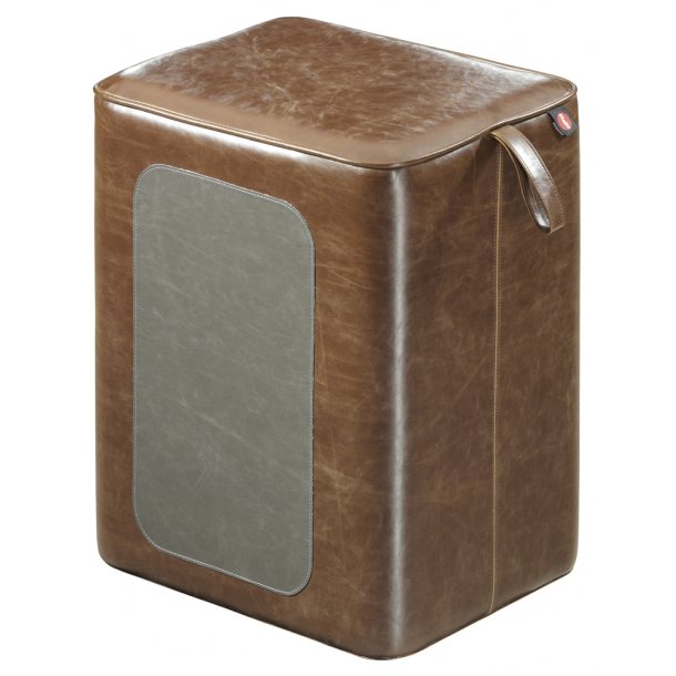 Hailo puf Q, brunt / svart imiterat lder 1 steg