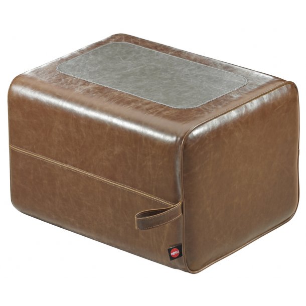 Hailo puf Q, brunt / svart imiterat lder 1 steg