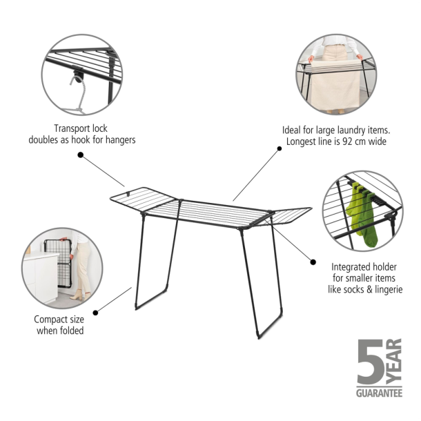 Brabantia HangOn Trrestativ Too, 18m - Matt Black