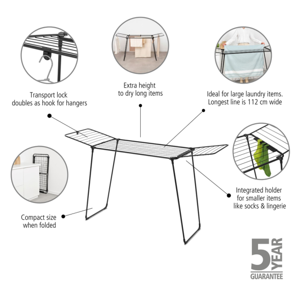 Brabantia HangOn Trrestativ Too, 22m - Matt Black