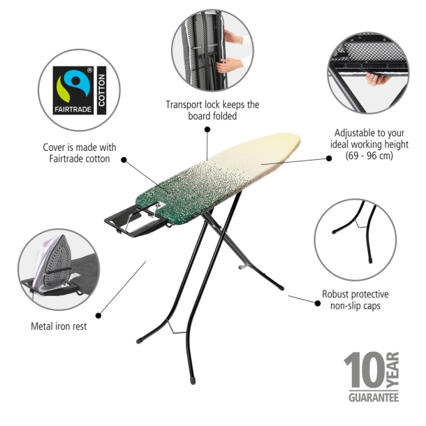 Brabantia Strygebrt A. Sort Stel - New Dawn - Fairtrade Bomuld