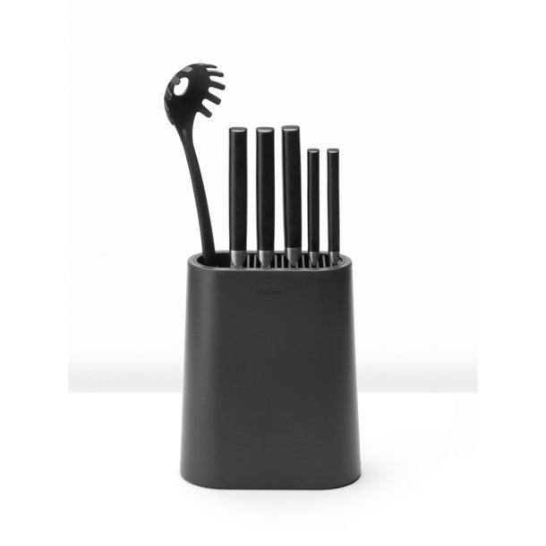 Brabantia Knivblok Med K�kkenredskabsholder - Dark Grey