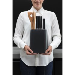 Brabantia Knivblok Med K�kkenredskabsholder - Dark Grey