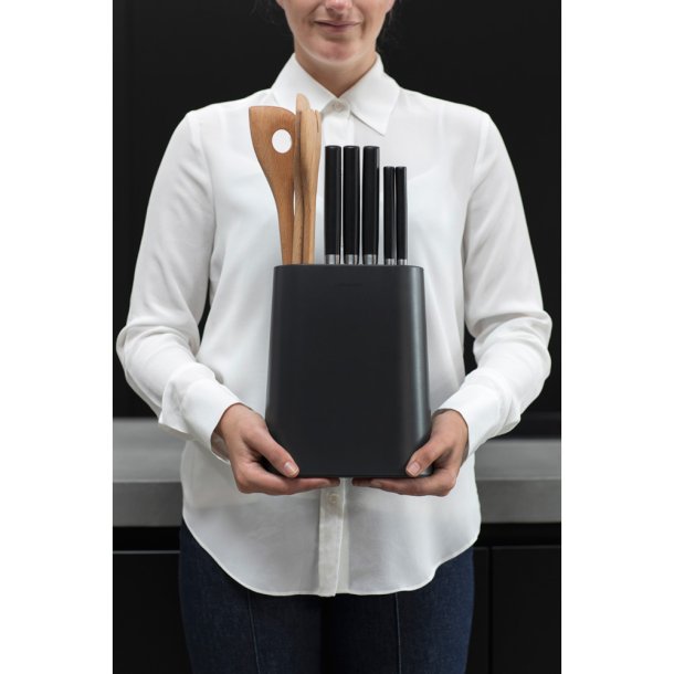 Brabantia Knivblok Med K�kkenredskabsholder - Dark Grey