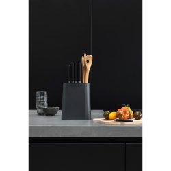 Brabantia Knivblok Med K�kkenredskabsholder - Dark Grey