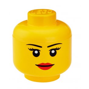 LEGO Opbevaringsboks/ Hoved Pige - Str. L