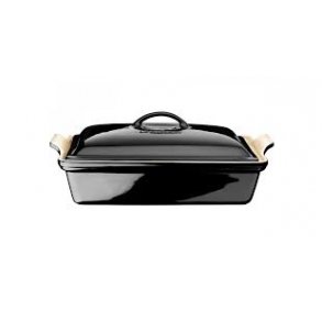 Le Creuset Heritage rektangulært fad m/låg 2,9 Liter - 33 cm Black