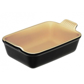 Le Creuset Heritage rektangulært fad L:37/32 x B:25cm Black