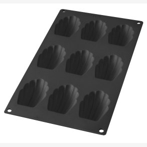 L�ku� Madeleines Bageform til 9 stk sort Gourmet