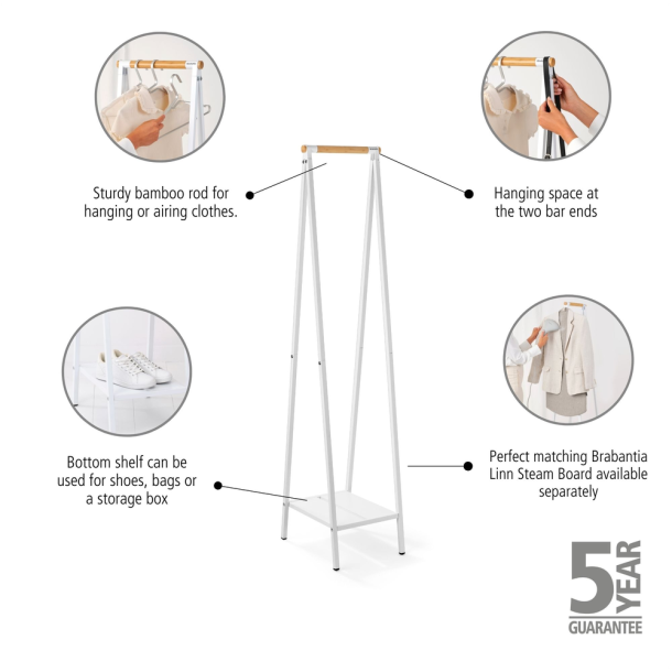 Brabantia Linn Garderobe Stativ Kompakt - White
