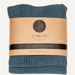 By Lohn strikket klud 1 25x25cm - Dark Grey 