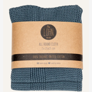 By Lohn strikket klud 1 25x25cm - Dark Grey 