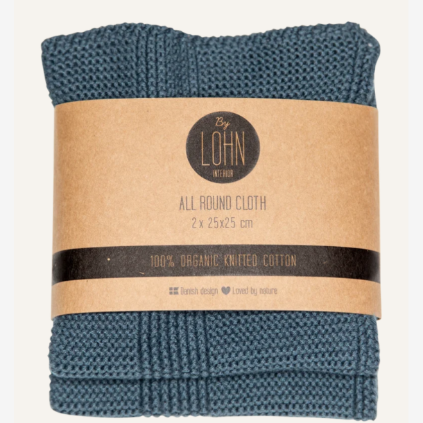 By Lohn strikket klud 1 25x25cm - Dark Grey 