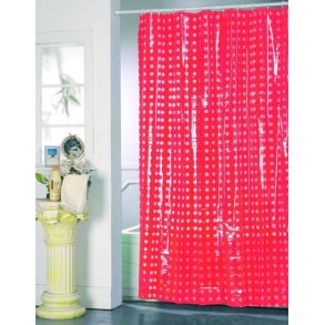 MSV Pvc Bruseforhng 180 x 200 cm - Rd med cirkler