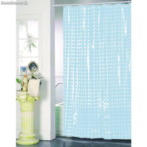 MSV Pvc Bruseforhng 180 x 200 cm - Lysebl med Cirkler