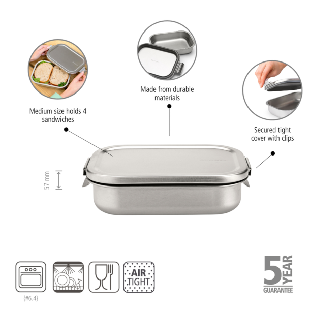 Brabantia Make &amp; Take Madkasse, Medium, Stainless Steel - Matt Steel