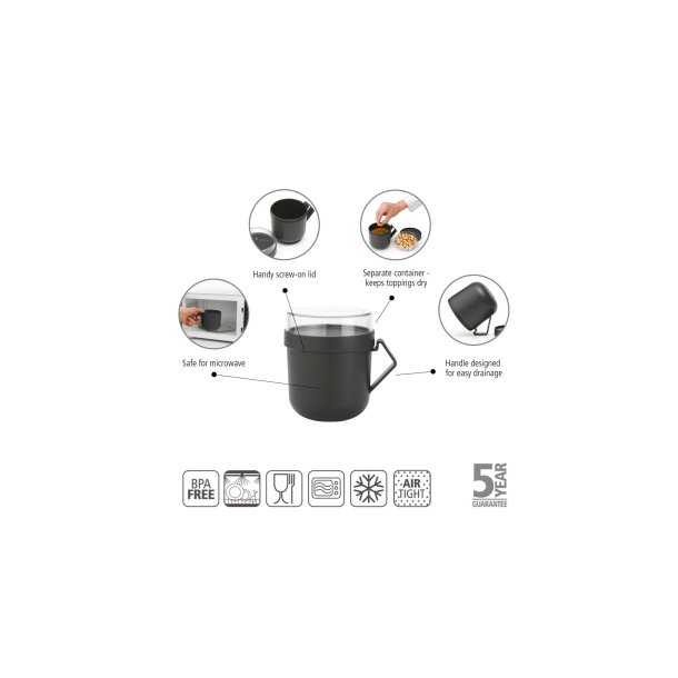 Brabantia Make &amp; Take Suppekrus, 0,6L - Dark Grey