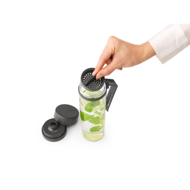 Brabantia Make &amp; Take Vandflaske med Si, 0,5L - Dark Grey