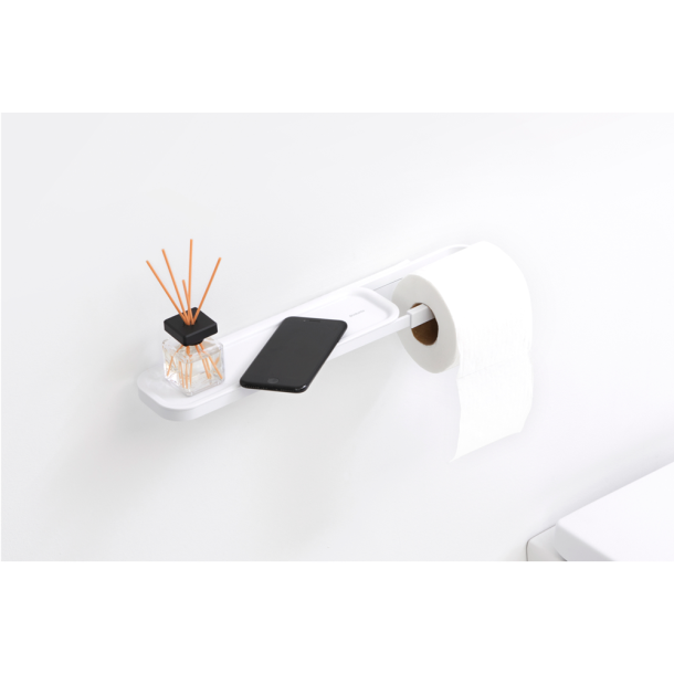 Brabantia Toiletrullerholder m. hylde - Mineral Fresh White