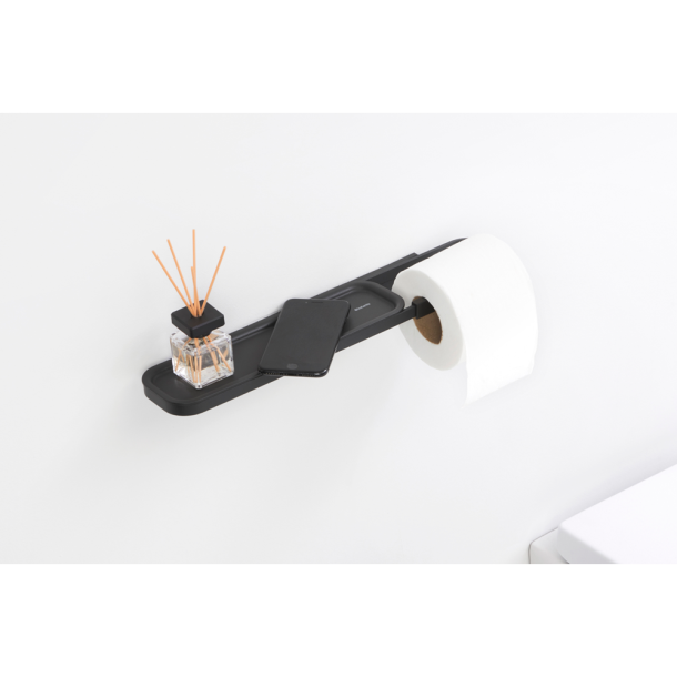 Brabantia MindSet Toiletrullerholder m. hylde - Mineral Infinite Grey